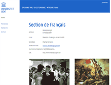 Tablet Screenshot of francais.ugent.be